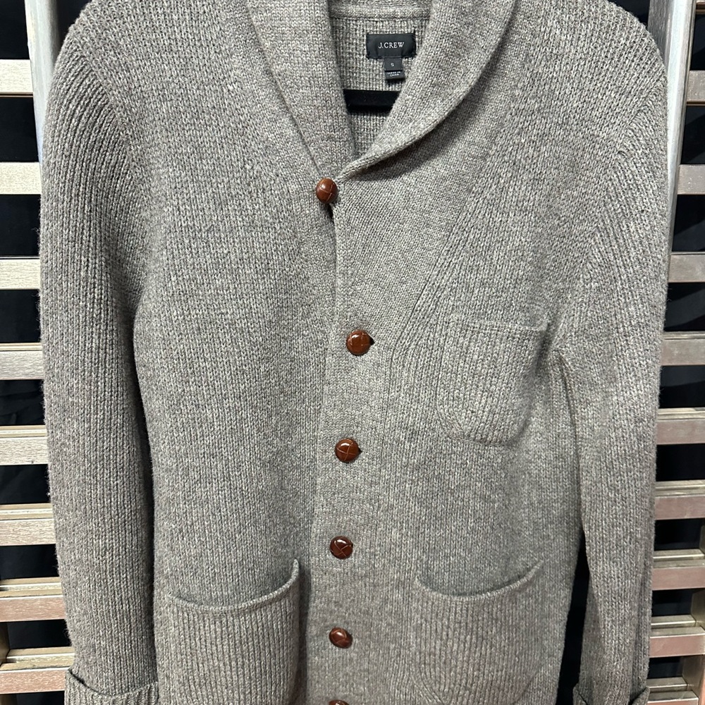 J. Crew Taupe Men's Cardigan Sweater